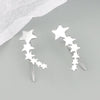 925 Sterling Silver Geometric Five Point Star Earrings For Women Electroplated Minimalist Metal Stud Earrings