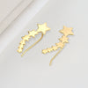 925 Sterling Silver Geometric Five Point Star Earrings For Women Electroplated Minimalist Metal Stud Earrings