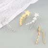 925 Sterling Silver Geometric Five Point Star Earrings For Women Electroplated Minimalist Metal Stud Earrings
