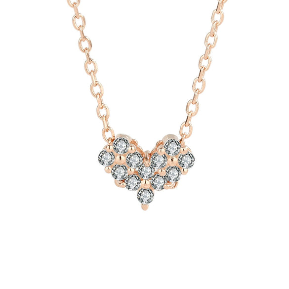 925 Sterling Silver Geometric Four Leaf Clover Heart Necklace Light Luxury Fashion Collarbone Chain For Women