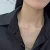 925 Sterling Silver Geometric Four Leaf Clover Heart Necklace Light Luxury Fashion Collarbone Chain For Women