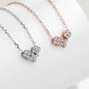 925 Sterling Silver Geometric Four Leaf Clover Heart Necklace Light Luxury Fashion Collarbone Chain For Women