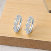 925 Sterling Silver Geometric Four Leaf Clover Zircon Ear Buckle Earrings For Women Simple Electroplated Style