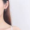 Sterling Silver 925 Geometric Hollow Ring Circle Earring With Electroplating
