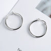 Sterling Silver 925 Geometric Hollow Ring Circle Earring With Electroplating