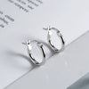Sterling Silver 925 Geometric Hollow Ring Circle Earring With Electroplating