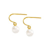 Sterling Silver Geometric Imitation Pearl Hook Earrings For Women Vintageinspired Elegant Jewelry With A Refined Design