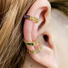 Sterling Silver Geometric Inlaid Zircon Ear Clip For Women