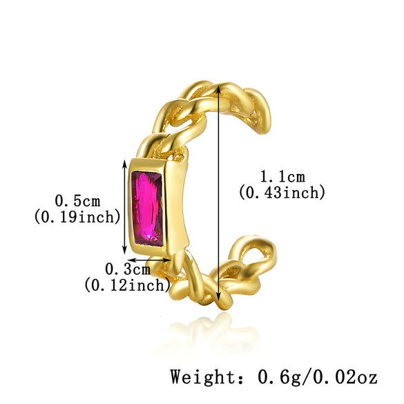 Sterling Silver Geometric Inlaid Zircon Ear Clip For Women