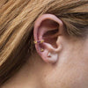 Sterling Silver Geometric Inlaid Zircon Ear Clip For Women