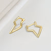 925 Sterling Silver Geometric Lightning Irregular Hoop Earrings Electroplated Minimalist Statement Ear Buckles