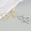 925 Sterling Silver Geometric Lightning Irregular Hoop Earrings Electroplated Minimalist Statement Ear Buckles