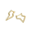 925 Sterling Silver Geometric Lightning Irregular Hoop Earrings Electroplated Minimalist Statement Ear Buckles