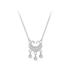 925 Sterling Silver Geometric Lock Pendant Necklace For Women With Cross Chain Diamond Cut Clavicle Necklace Minimalist Temperament Design