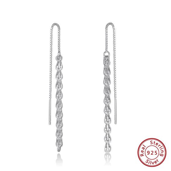 925 Sterling Silver Geometric Long Pendant Earrings With Heart Shape Flower Cartoon Characters Wave Star Shape Animal Zodiac Letters Numbers Text Patterns