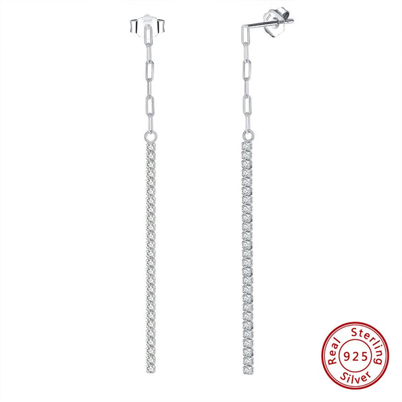925 Sterling Silver Geometric Long Pendant Earrings With Heart Shape Flower Cartoon Characters Wave Star Shape Animal Zodiac Letters Numbers Text Patterns
