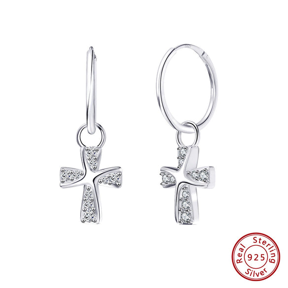 925 Sterling Silver Geometric Long Pendant Earrings With Heart Shape Flower Cartoon Characters Wave Star Shape Animal Zodiac Letters Numbers Text Patterns