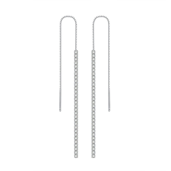 925 Sterling Silver Geometric Long Pendant Earrings With Heart Shape Flower Cartoon Characters Wave Star Shape Animal Zodiac Letters Numbers Text Patterns
