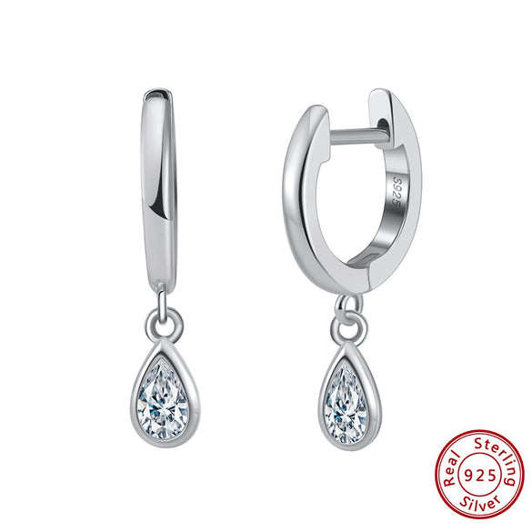 925 Sterling Silver Geometric Long Pendant Earrings With Heart Shape Flower Cartoon Characters Wave Star Shape Animal Zodiac Letters Numbers Text Patterns