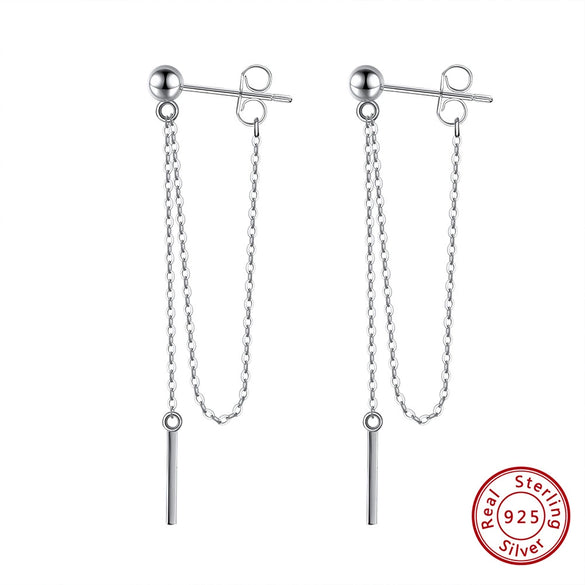 925 Sterling Silver Geometric Long Pendant Earrings With Heart Shape Flower Cartoon Characters Wave Star Shape Animal Zodiac Letters Numbers Text Patterns