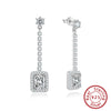925 Sterling Silver Geometric Long Pendant Earrings With Heart Shape Flower Cartoon Characters Wave Star Shape Animal Zodiac Letters Numbers Text Patterns