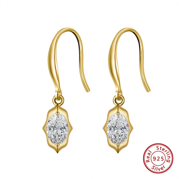 925 Sterling Silver Geometric Long Pendant Earrings With Heart Shape Flower Cartoon Characters Wave Star Shape Animal Zodiac Letters Numbers Text Patterns