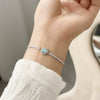 Sterling Silver Geometric Micropaved Zircon Electroplated Women's Bracelet