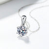 925 Sterling Silver Geometric Moissanite Pendant Necklace For Women With Six Prong Setting Electroplated Cross Chain Minimalist Style