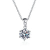 925 Sterling Silver Geometric Moissanite Pendant Necklace For Women With Six Prong Setting Electroplated Cross Chain Minimalist Style