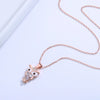 925 Sterling Silver Geometric Owl Pendant Necklace With Mixed Gem Inlay Elegant Simple Collarbone Chain For Women