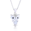 925 Sterling Silver Geometric Owl Pendant Necklace With Mixed Gem Inlay Elegant Simple Collarbone Chain For Women
