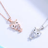 925 Sterling Silver Geometric Owl Pendant Necklace With Mixed Gem Inlay Elegant Simple Collarbone Chain For Women