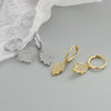 925 Sterling Silver Geometric Palm Drop Earrings With Gold Tone Electroplated Finish And Diamond Accent Ear Buckle Style