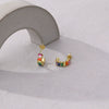 925 Sterling Silver Geometric Pattern Electroplated Earrings