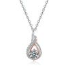 Sterling Silver Geometric Pendant Moissanite Necklace With Gold Plated Cross Chain And Diamond Setting