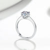 925 Sterling Silver Geometric Petal Four Claw Moissanite Ring For Women Electroplated Open Adjustable Band