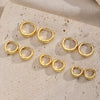 925 Sterling Silver Geometric Plain Hoop Earrings With Electroplating Design