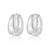 925 Sterling Silver Geometric Plain Hoop Earrings With Electroplating Design