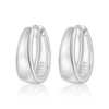 925 Sterling Silver Geometric Plain Hoop Earrings With Electroplating Design