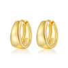 925 Sterling Silver Geometric Plain Hoop Earrings With Electroplating Design