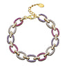 Sterling Silver Geometric Rainbow Diamond Bracelet With Retro Gold Tone Design For Women Elegant Wholesale Jewelry Gift