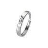 Sterling Silver Geometric Retro Adjustable Open Couple Rings Simple Plain Band Pair For Men And Women