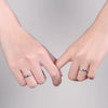 Sterling Silver Geometric Retro Adjustable Open Couple Rings Simple Plain Band Pair For Men And Women