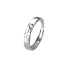 Sterling Silver Geometric Retro Adjustable Open Couple Rings Simple Plain Band Pair For Men And Women