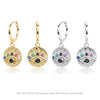 Sterling Silver Geometric Retro Colored Stone Ear Buckle Eardrop With Electroplating For Women