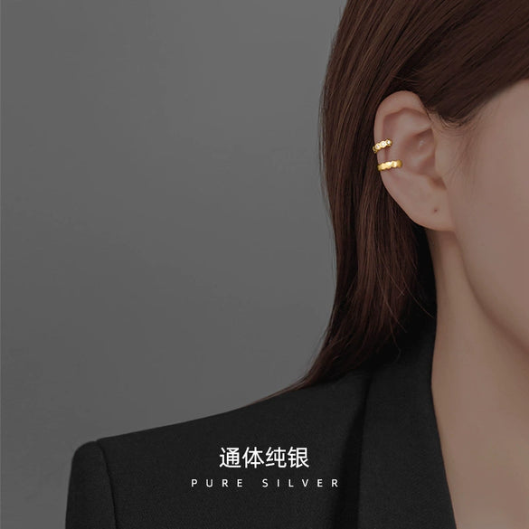 Sterling Silver Geometric Rhomboid Clipon Earrings With Electroplated Finish Minimalist Allmatch Design For Women