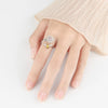 Sterling Silver Geometric Rotating Spinner Ring Electroplated Adjustable Open Band Anxiety Relief Ring For Women