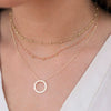925 Sterling Silver Geometric Round Bead Necklace With Snake Bone Chain Electroplated Minimal Elegant Clavicle Chain For Women And Couples