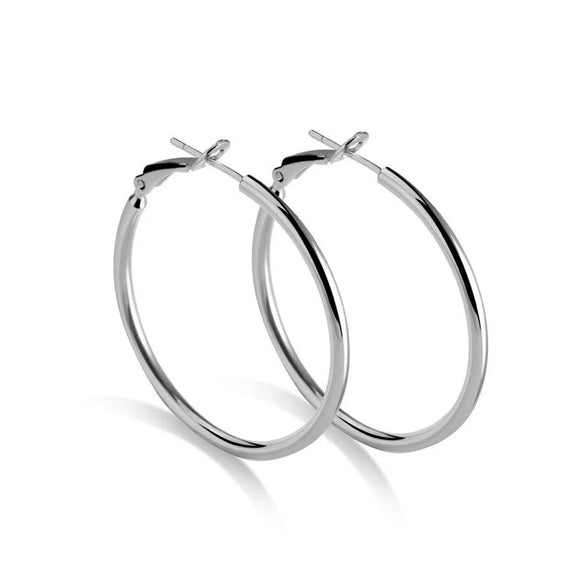 925 Sterling Silver Geometric Round Hoop Earrings Electroplated Minimalist Statement Jewelry