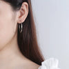 925 Sterling Silver Geometric Round Hoop Earrings Electroplated Minimalist Statement Jewelry